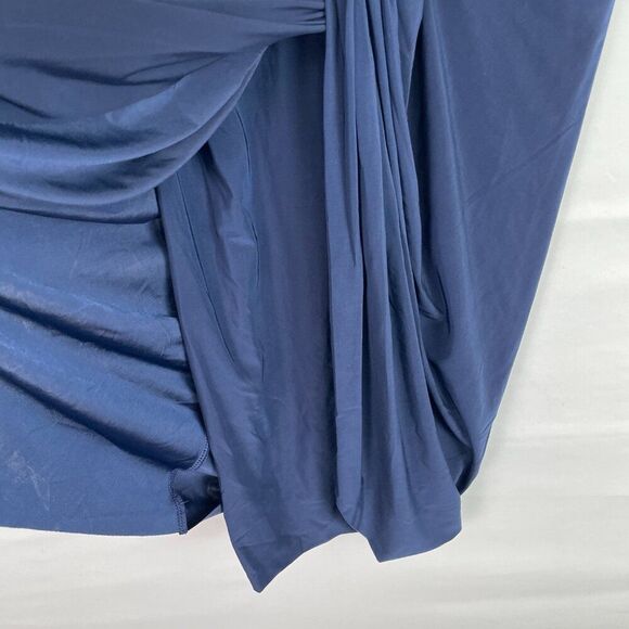 Misa Los Angeles Leza Gathered Crossover Sleeveless Mini Dress Navy Blue M - Picture 6 of 8